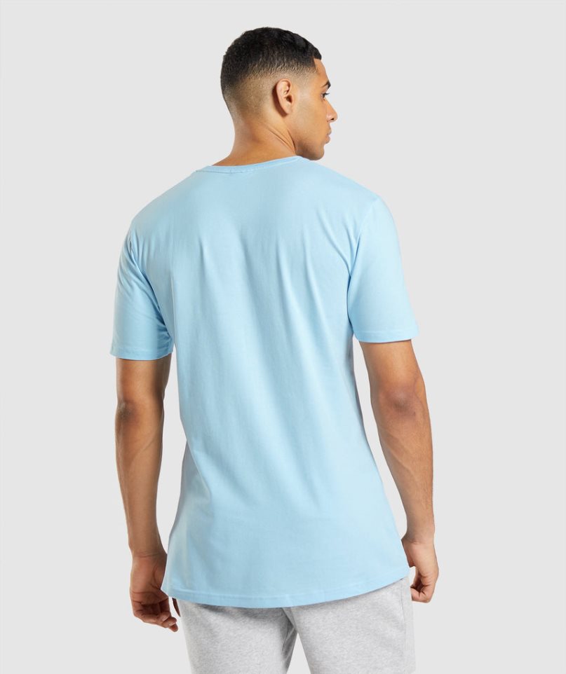 Men's Gymshark Essential T-Shirts Light Blue | NZ 5ACBPO